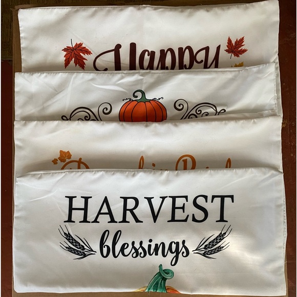Fall Themed Pillow Covers 18 x 18  Set of 4 - Picture 1 of 5